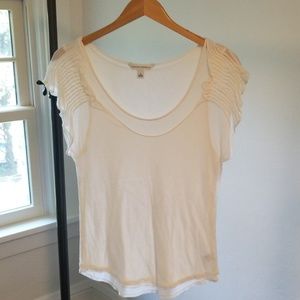 Banana Republic Cream Two Layer Tee